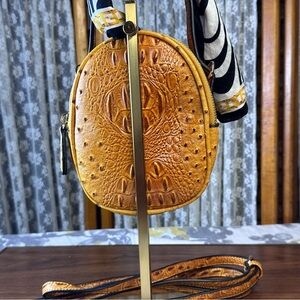 Orange Crossbody Bag with Intricate Patterns